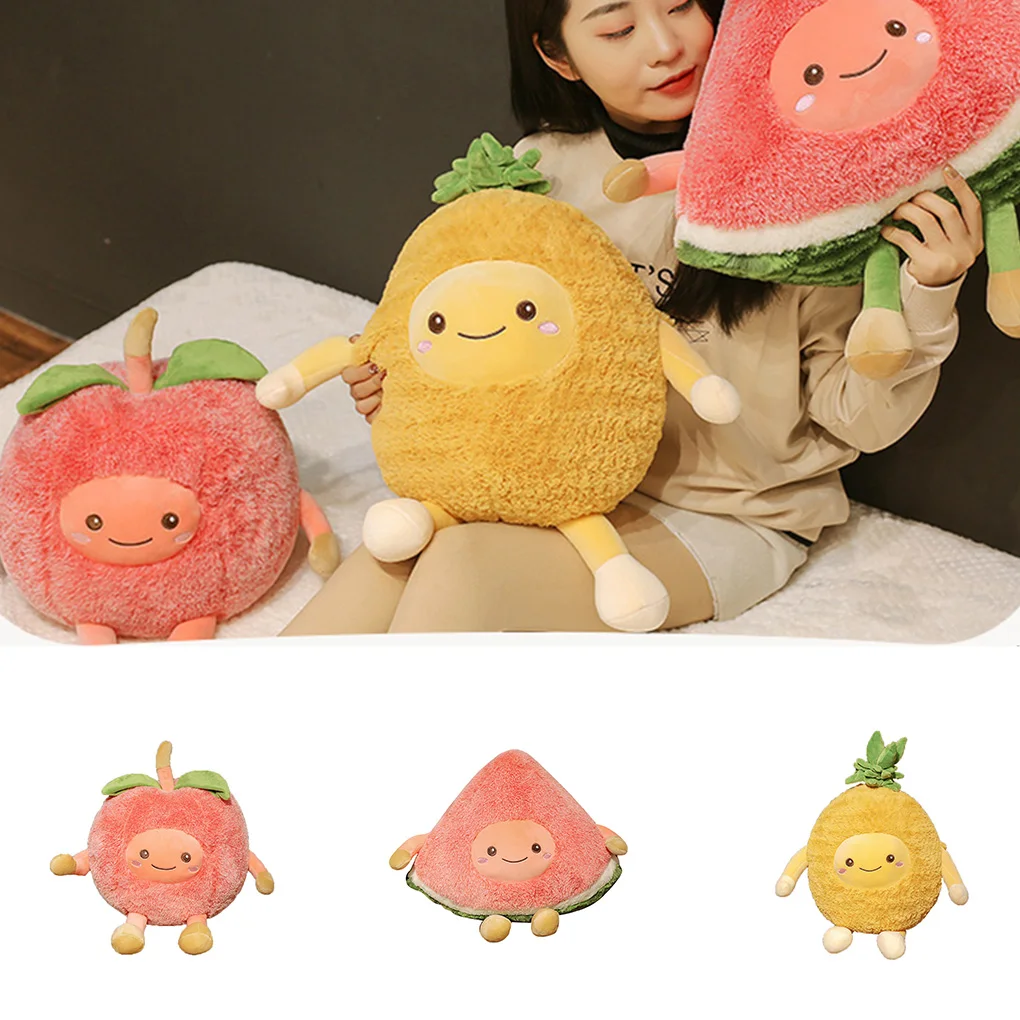 Stuffed Plush Pillow Toys Watermelon Pineapple Cartoon Fruits Doll Children Birthday Gift Decoration Baby Sleeping Toy