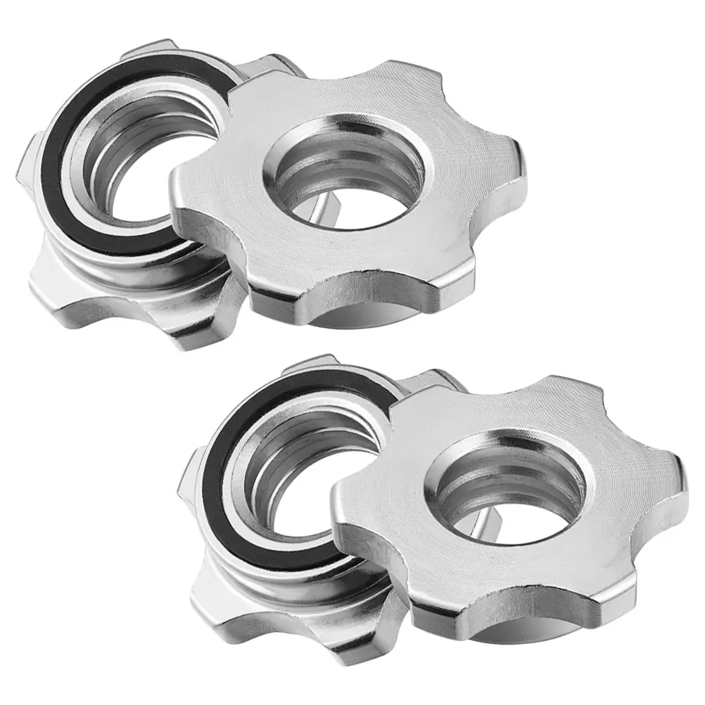 

4pcs Anti-slip Nut Dumbbell Barbell Parts Cast Iron Buckle Fixing Gym Equipment Accessories Stable Firm Workout