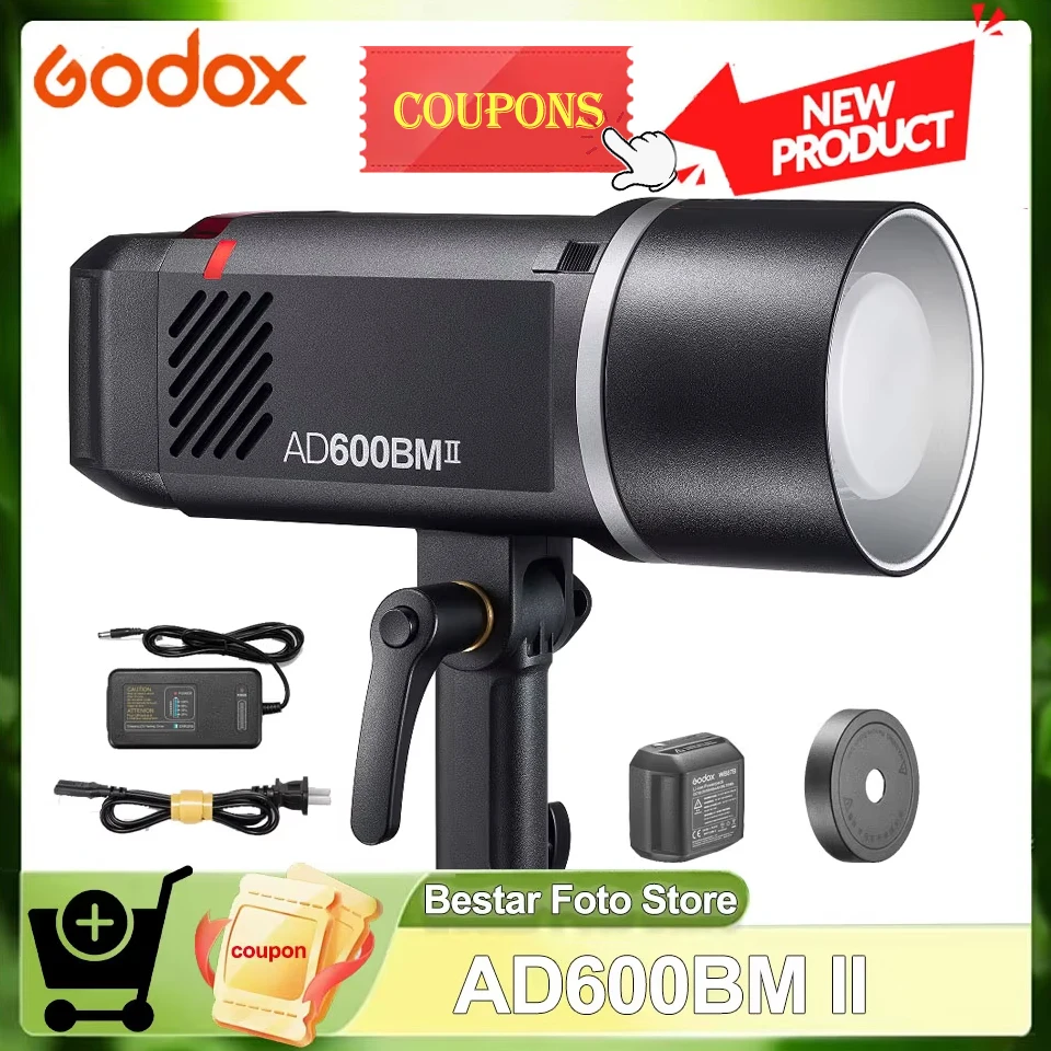 Godox AD600BMII Bowens Mount Hightlight Camera Flash HSS TTL Wireless Flash for Photography Studio