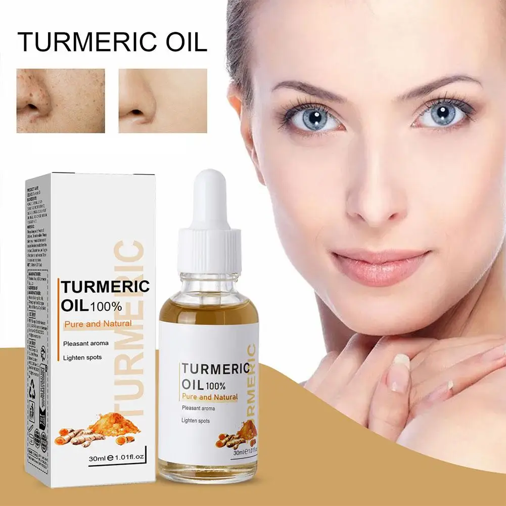 Dark Remover Serum Turmeric Oil Whitening Freckle Facial Reduce Skin Lines Lighten Fine Serum Anti-aging Care Spots B5O4