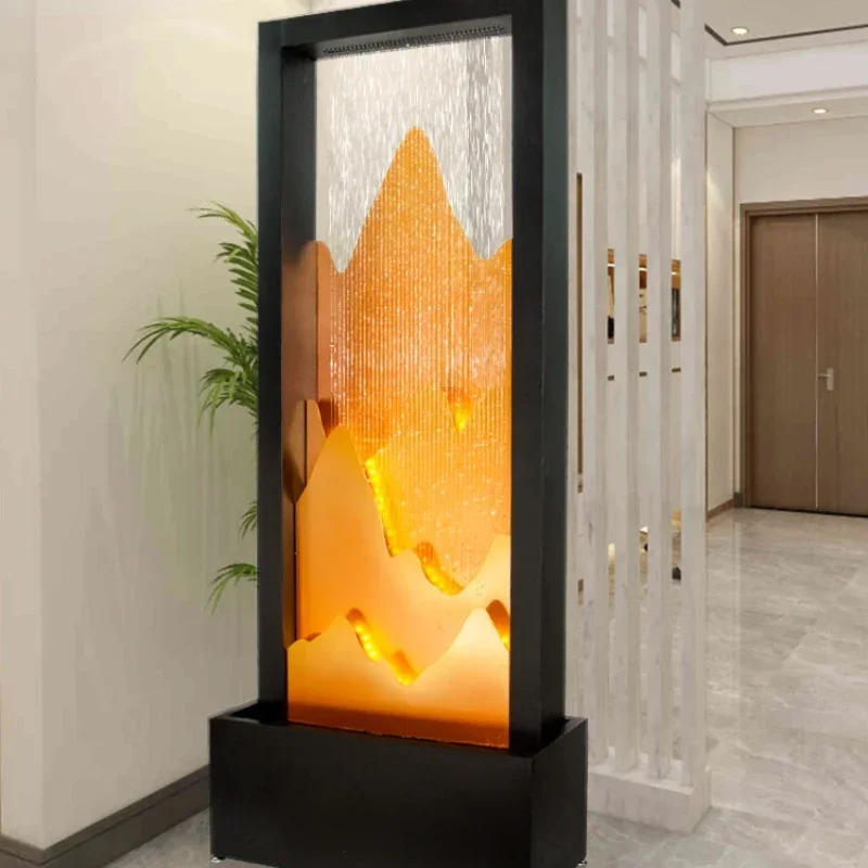 

Living Room Water Curtain Wall Decoration Circulating Large Floor Fountain Decoration