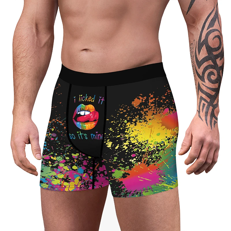 Heren Grappige Boxers Slips Humoristisch Ondergoed 3d Dier Koe Geprint Nieuwigheid Boxershort Mannelijke Comfortabele Onderbroek Slipje