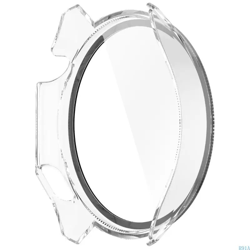 Case reloj R91A con película vidrio templado para ver 3 protectores Portada pantalla Protector Película Smartwatch