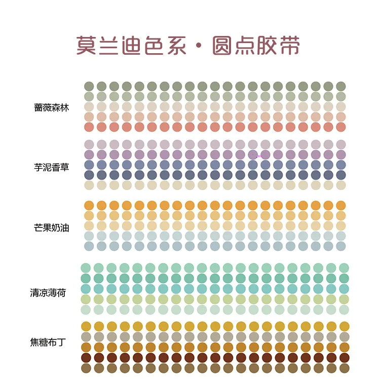 Милая красочная Васи-лента в горошек, канцелярские наклейки, декоративная клейкая лента, корейские школьные принадлежности, лента для дневника, 8 цветов
