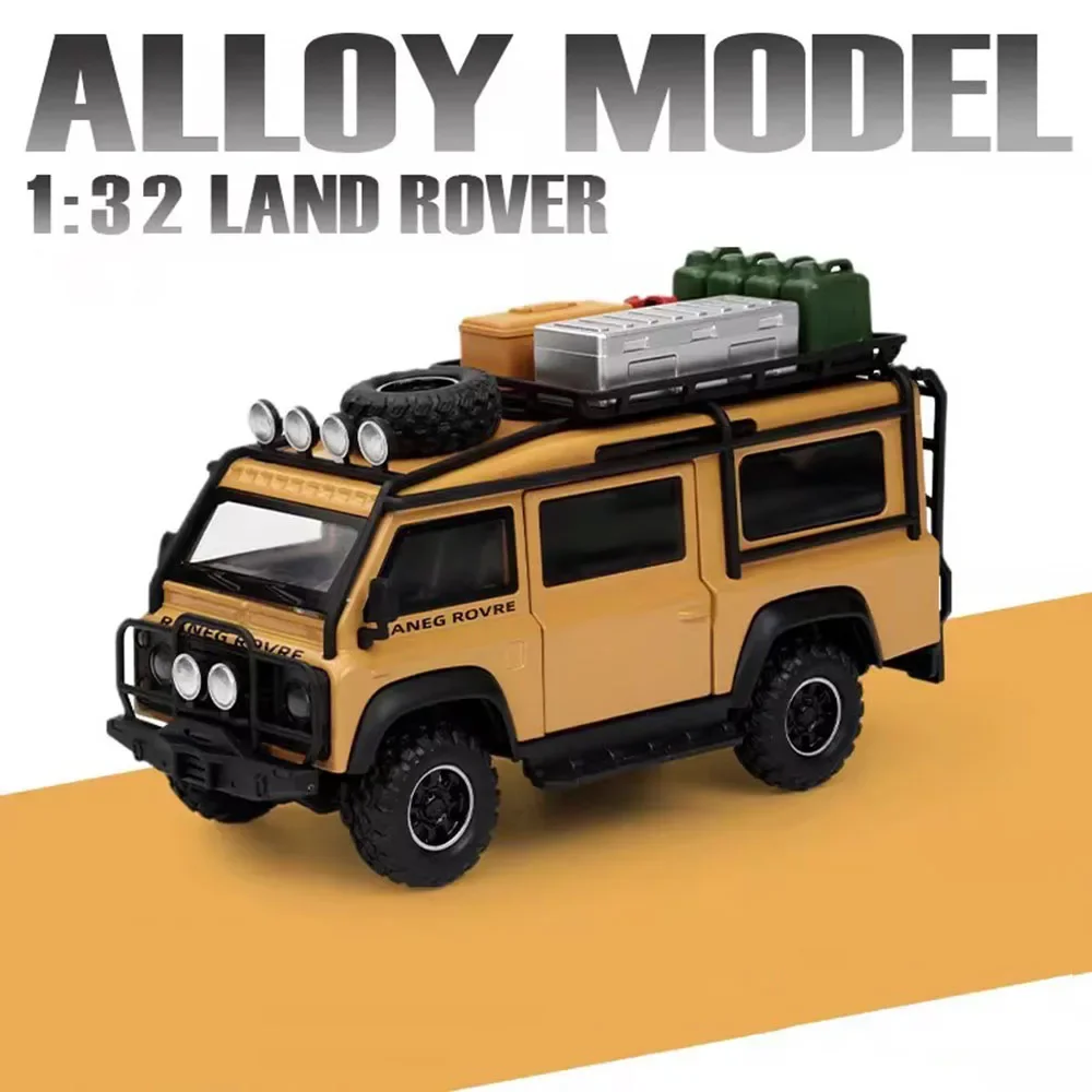 1:32 Land Rover Defender Autos Spielzeug Legierungsmodell mit Lichtgeräusch Miniaturfahrzeug Rad Zurückziehen Off-Road Jungen Sammlung Geschenke