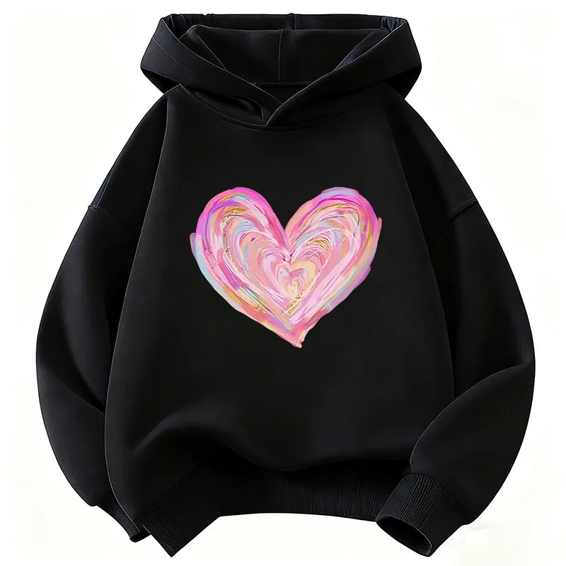Artistic Love Heart Colorful Design HoodieSweatshirt Hoody for Boys Girls Casual Hoodies Graphic Clothes Mickey  boys and girls