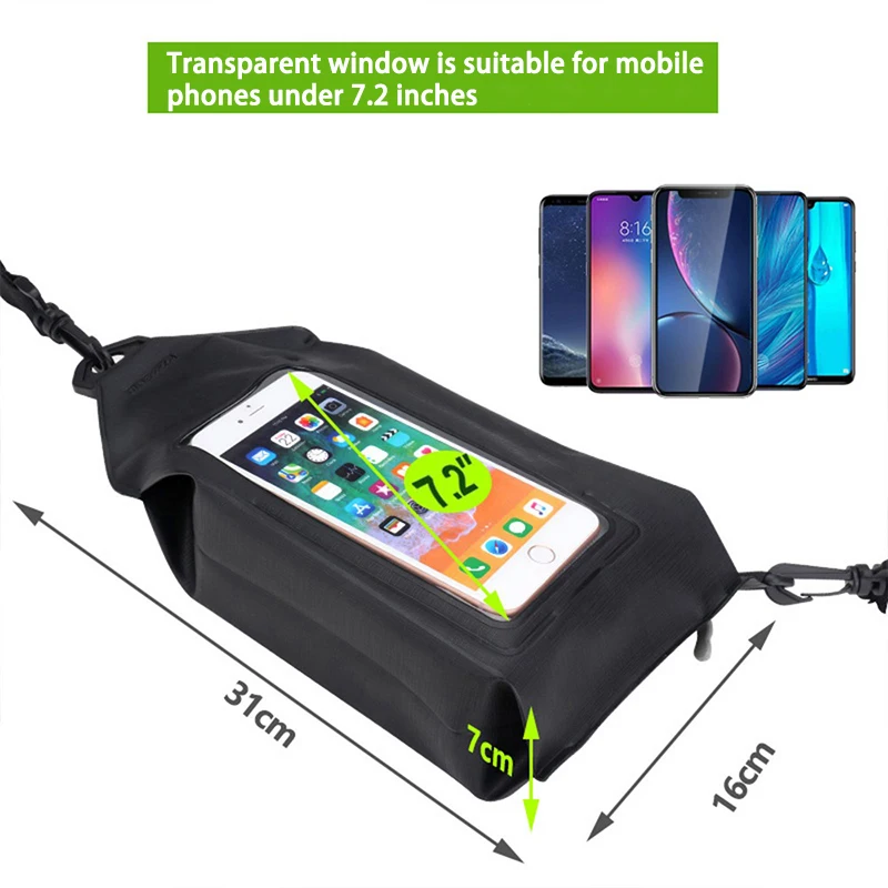 PVC Waterproof Phone Case Bag, Crossbody Bag, Touchscreen Waist Pack for Outdoor Sports Cycling Diving Beach Hiking Travel