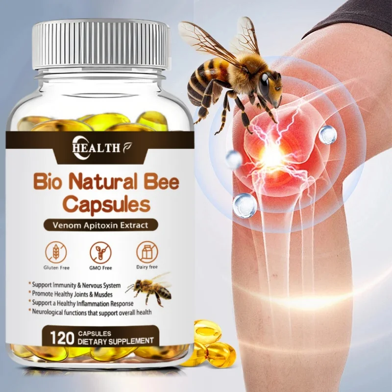 Bee Capsules Enhance Immunity Antioxidation Effectively Relieve Joint Inflammation Non-GMO 60/120 Vegetarian Capsules