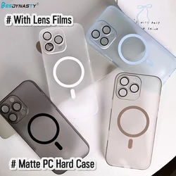 Matte Ultra-Thin for Magsafe Magnetic Case For iPhone 16 15 14 13 12 Pro Max Plus Full PC Hard Translucent Wireless Charge Cover