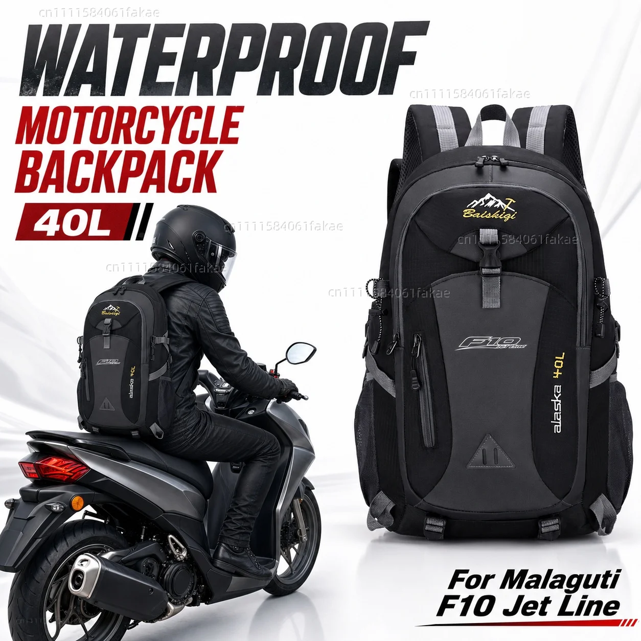 

For Malaguti F10 Jet Line 1995-2003 Motorcycle Backpack 40L Waterproof Travel Backpack Outdoor Hiking Camping Daypack