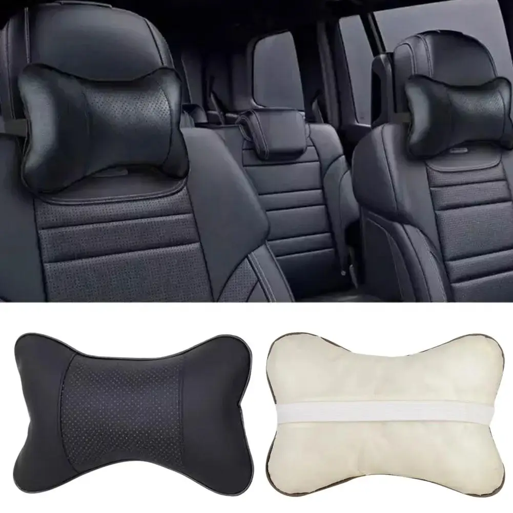 

Car Neck Pillows Pu Leather 1pcs Pack Rest For Pain Relief Filled Fiber Universal Auto Safety Neck Rest Pad T9v2
