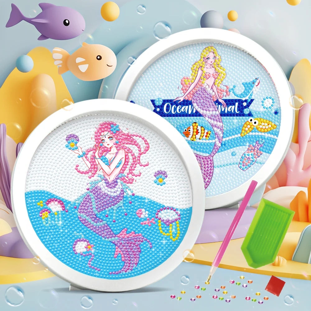 Home Decoration Children's DIY Handmade Diamond Painting - Cartoon Unicorn Mermaid Mosaic Diamond Painting Set Gifts