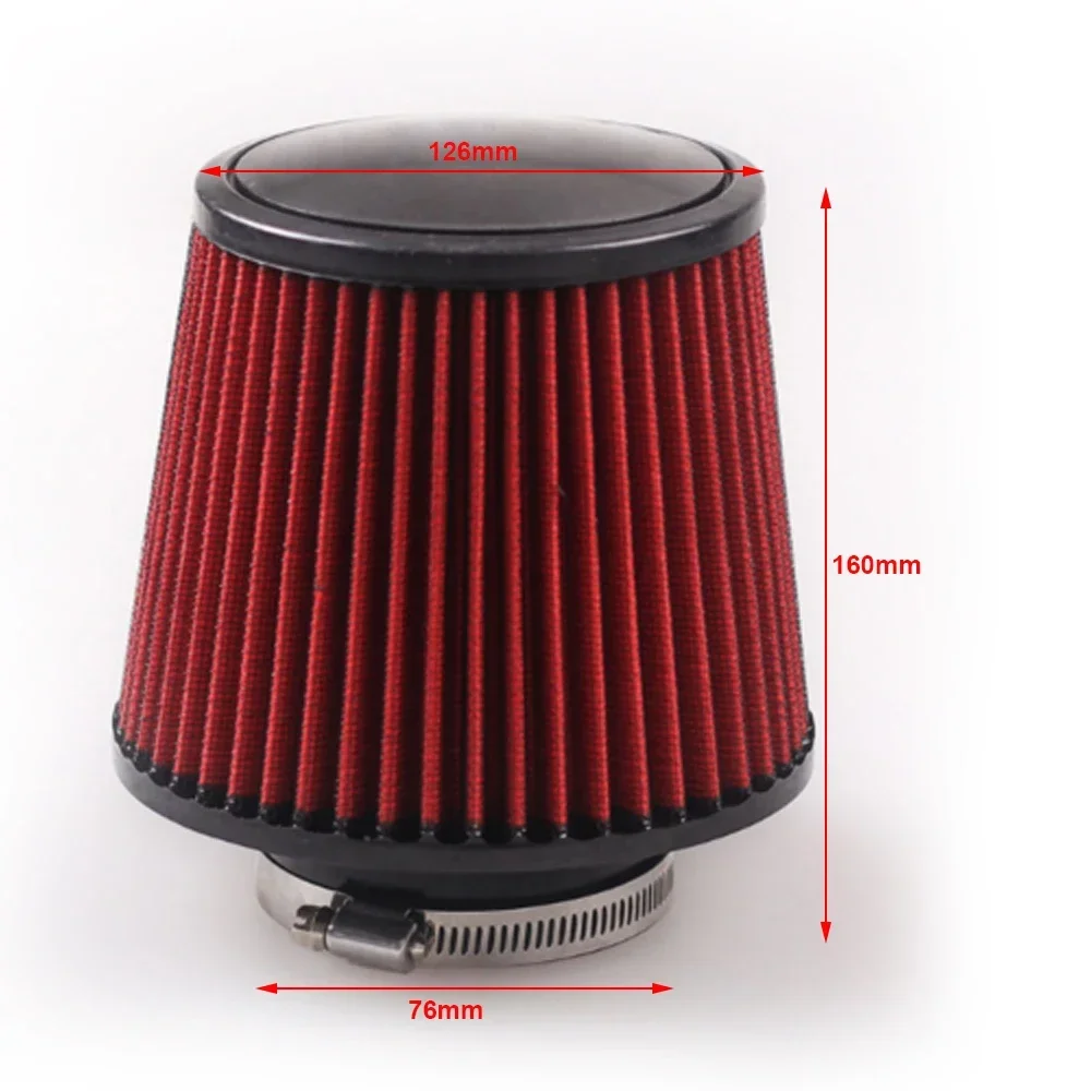 K  N  240mm 160mm 76MM 3 Inch Air Filter High Flow Intake Filter Sport Power Mesh Cone Cold Air Induction Kit Universal Car Part