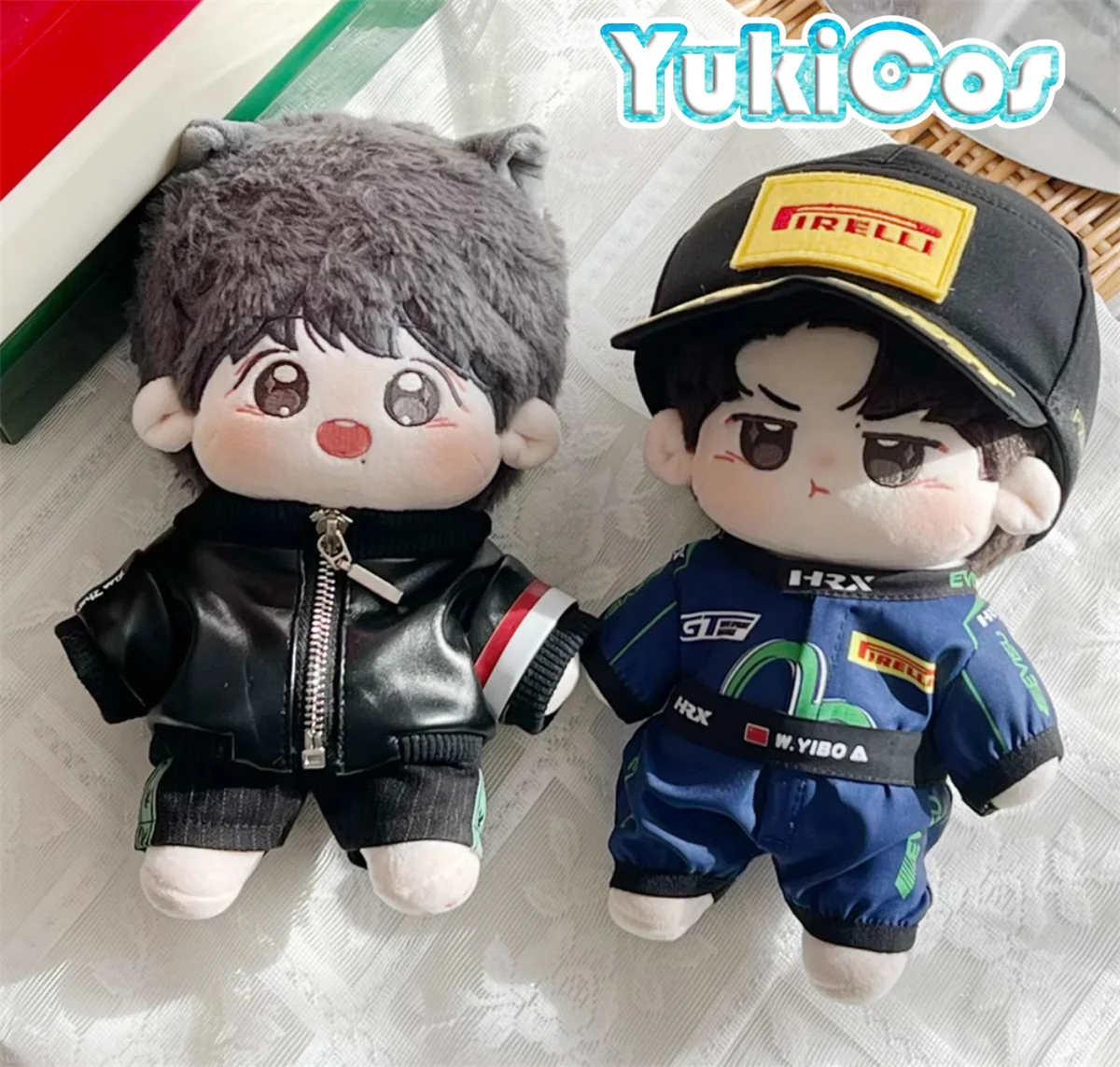 The Untamed Fashion Yibo Racing Suits Xiao Zhan Leather Jacket Costume Stuffed 20cm Plush Doll Accessories Doll's Clothes GG Feb