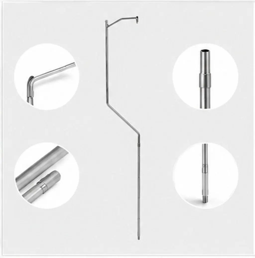 2Pcs Stainless Steel Camping Lamp Pole Detachable Expandable Outdoor Table Lantern Holder Portable Light Stand