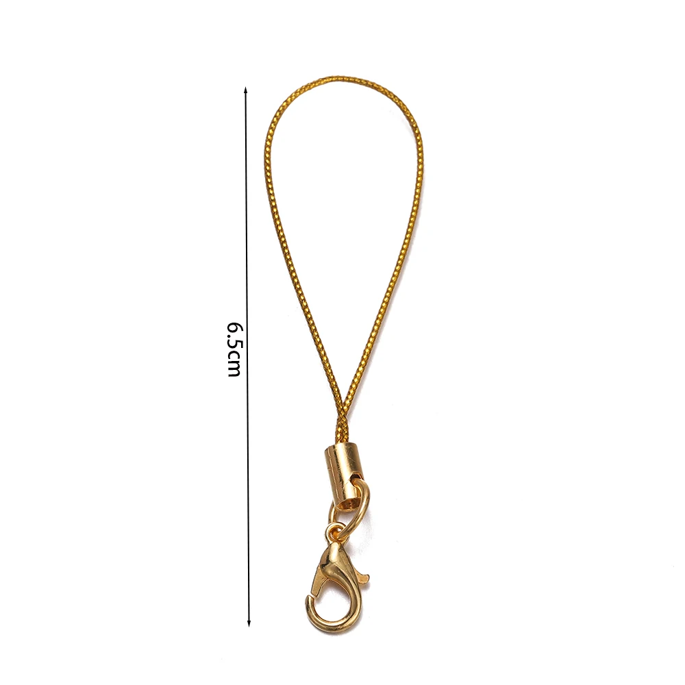 20-100Pcs Gold Color Keychain Rope with Lobster Clasp Lanyard Lariat Strap Cords DIY Keyring Pendant Cord Jewelry Making