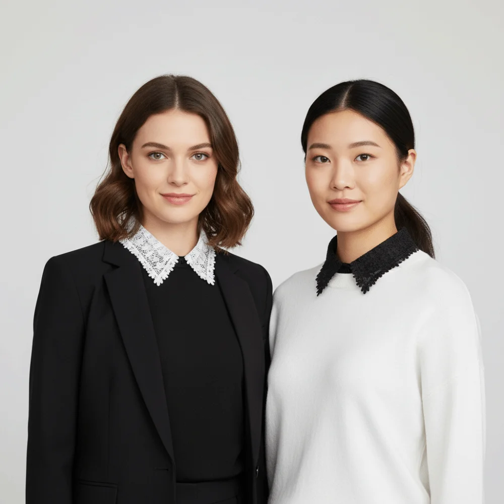 

Breathable Fake Collar Pure Color Vintage Lace False Blouse Collar Fashionable All-match Detachable Collar Spring