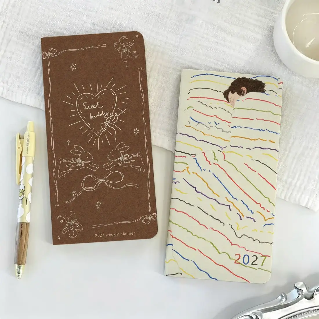 Chestnut Brown Rabbit Schedule Book Fresh Hand Painted Wind Ins Narrow Book Handbook This Week Plan Monthly Plan Notebook