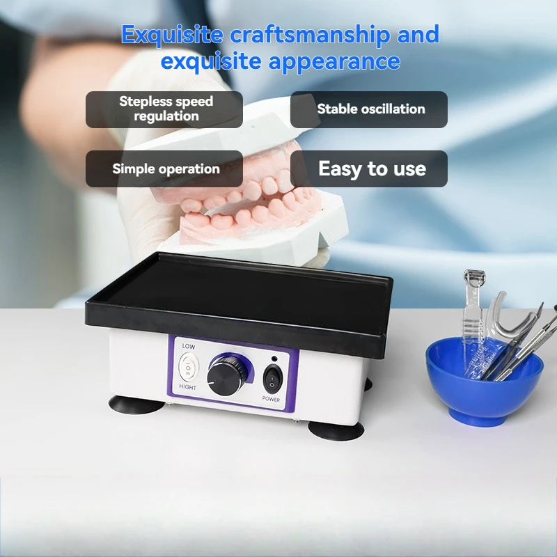 Dental Plaster Vibrator, Small Square Oscillator Shaker, Gypsum Vibrating Machine for Dental Laboratory