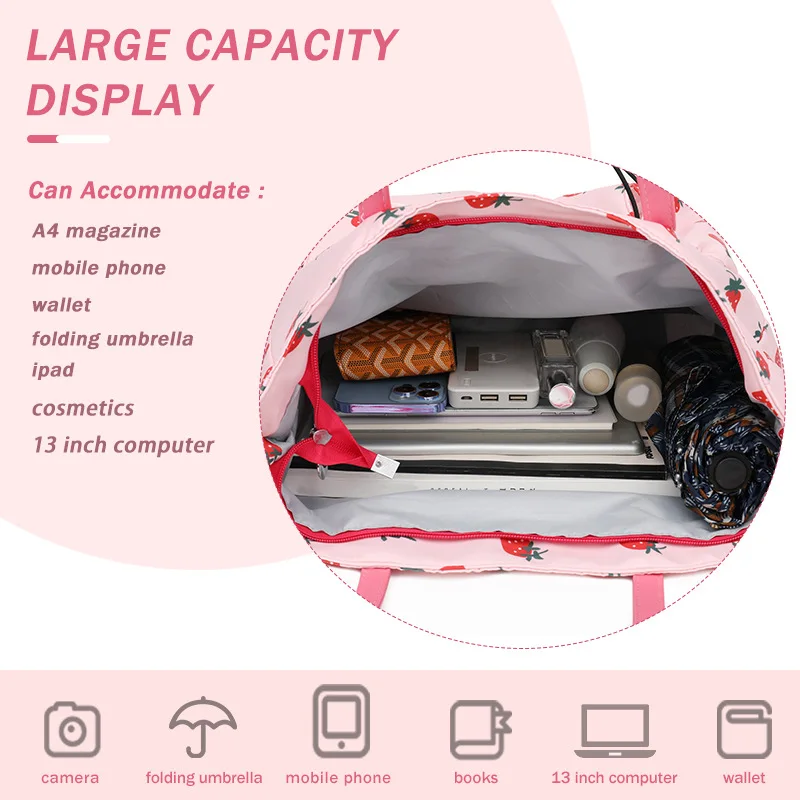 فراشة طباعة حقيبة كتف نسائية سعة كبيرة 2025 صيف جديد النمط الأدبي حقيبة كتف طالب دراسة حمل حقيبة