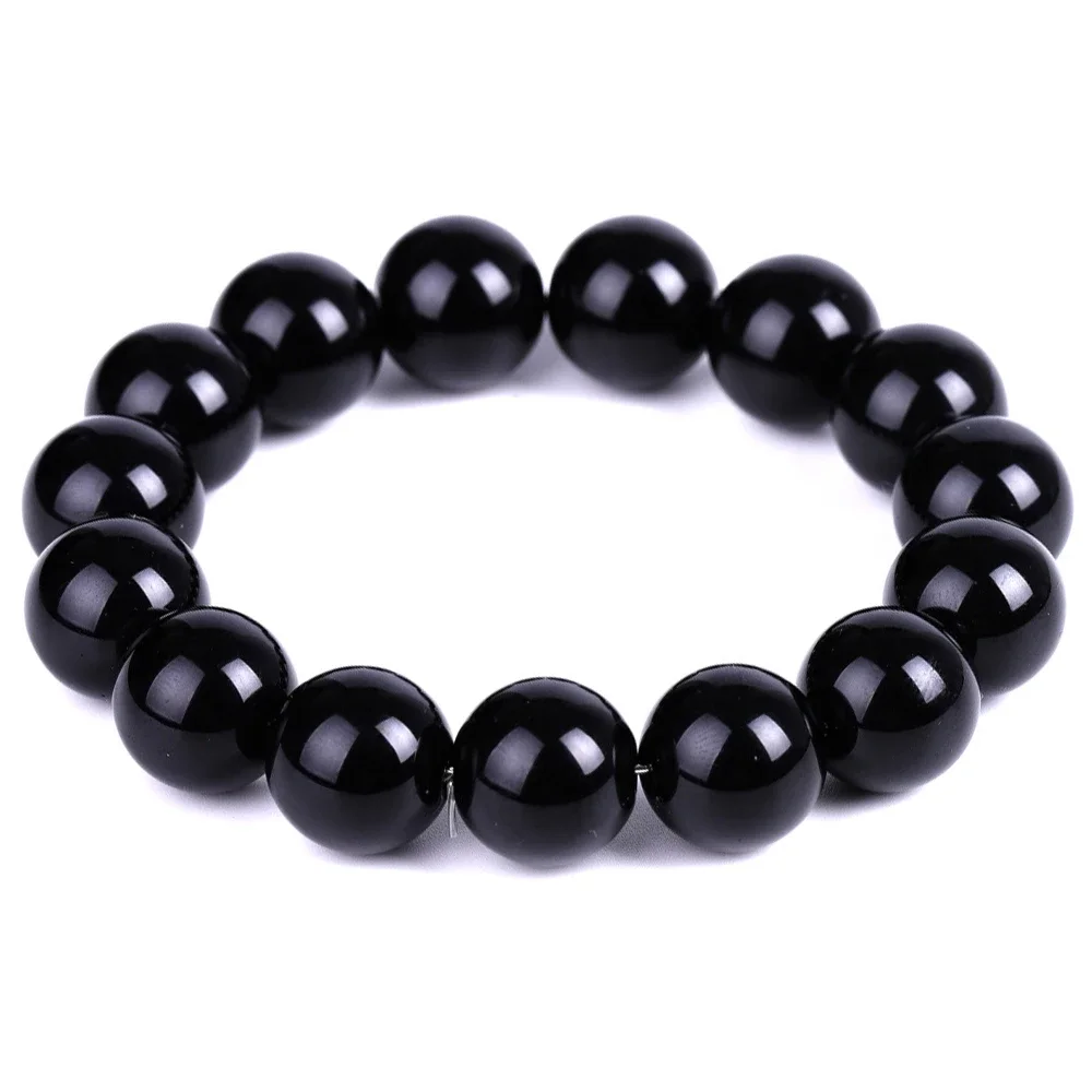 Zwart Obsidiaan Natuursteen Armband Vetverlichting Bevorderen Bloedcirculatie Anti Angst Gewichtsverlies Armbanden Vrouwen Mannen Sieraden