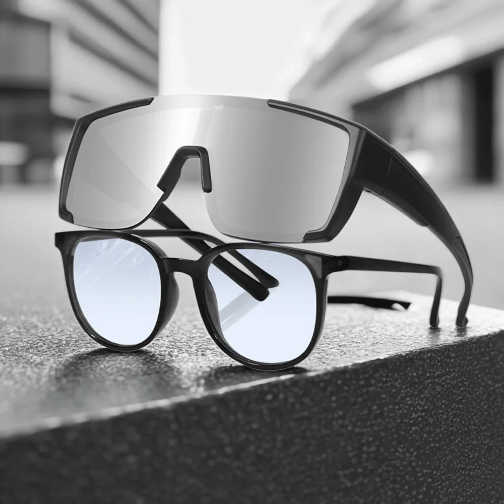 

Fit Over Polarized Cycling Sunglasses Photochromic UV400 All-Weather Bike Goggles REVO Coating Ultralight TR90 HD Sports Eyewear