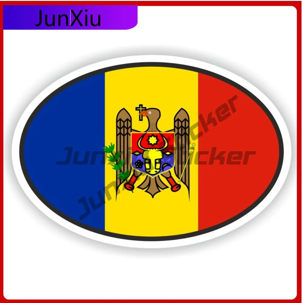 

Moldova Oval Flag Sticker Waterproof Decals Scratch Cover Sticker Camper Van Stickers And Decals Car Suv Camping Accessories Ref