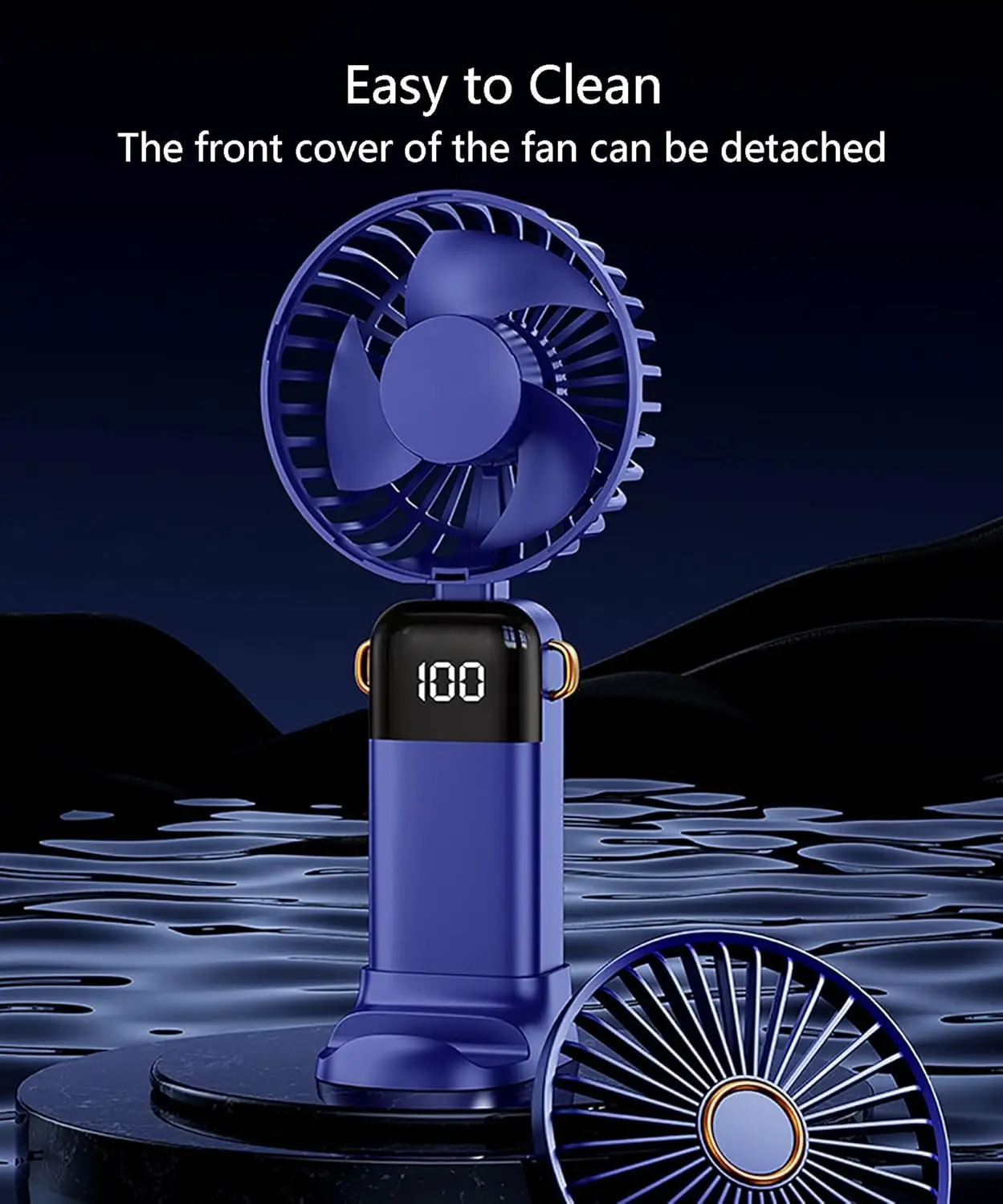 Ультра тихий маленький вентилятор со складной головкой на 90 градусов, мощный воздушный поток, портативный настольный вентилятор, 5 скоростей, перезаряжаемый стол