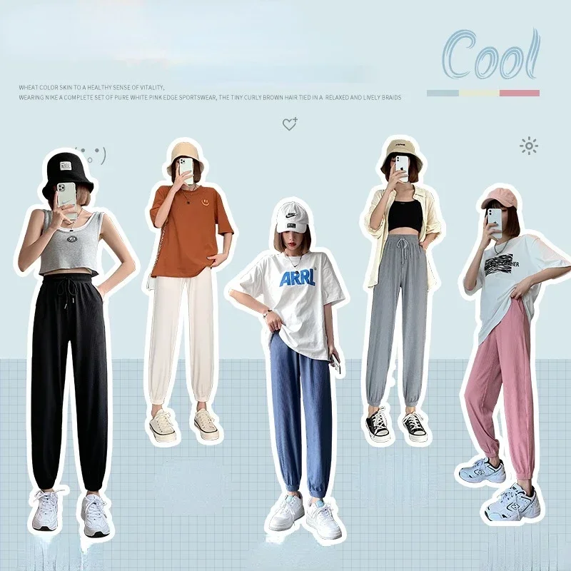 MRMT 2025 Gloednieuwe Zijden Joggingbroek vrouwen Losse Bundel Voetenslim Fee Cool Broek Casual Harlan Anti-Muggen Broek