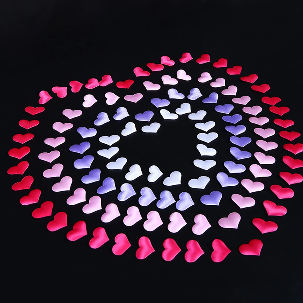 

200pcs 3.5cm Artificial Love Heart Petals Romantic for Wedding Party Home Wedding Bed Throwing Flowers Decoration (Mixed Color,