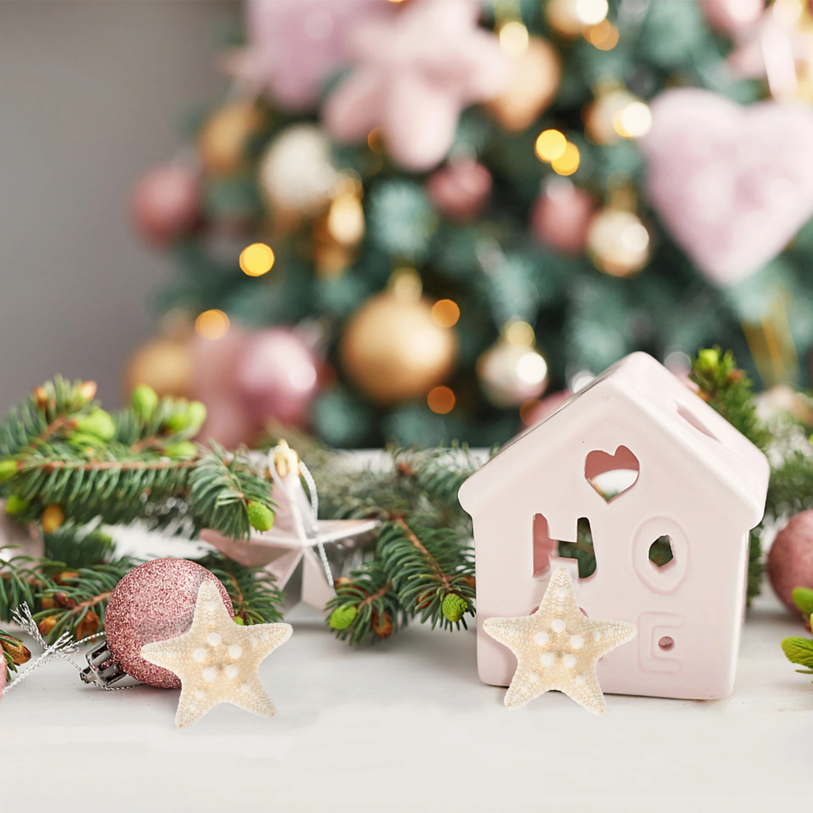 

2pcs Natural Sea Star Decor Diy Craft Making Ornament For Aquarium Decoration Landscaping Adorn Handicraft Accessory