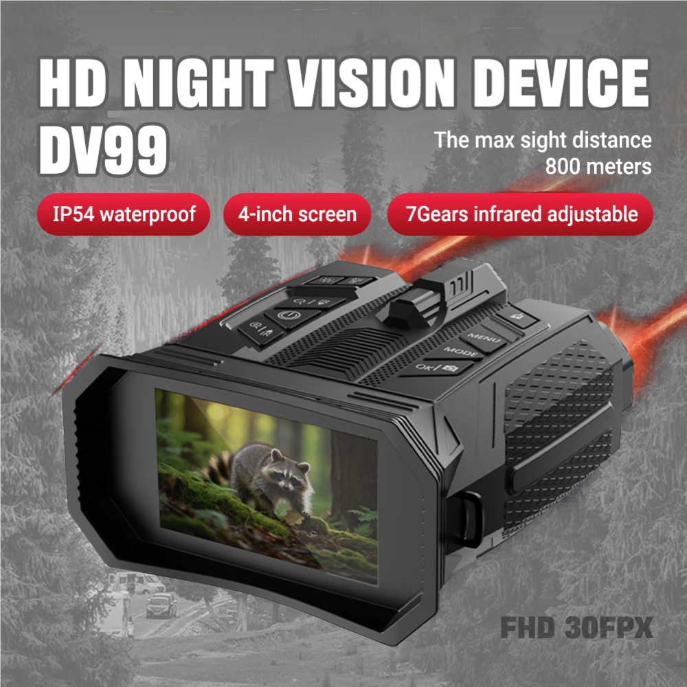 

Бинокль ночного видения 4K с 16-кратным цифровым зумом и 7-ступенчатым инфракрасным приближением, 4-дюймовый большой экран, Wi-Fi для охоты и наблюдения за дикой природой