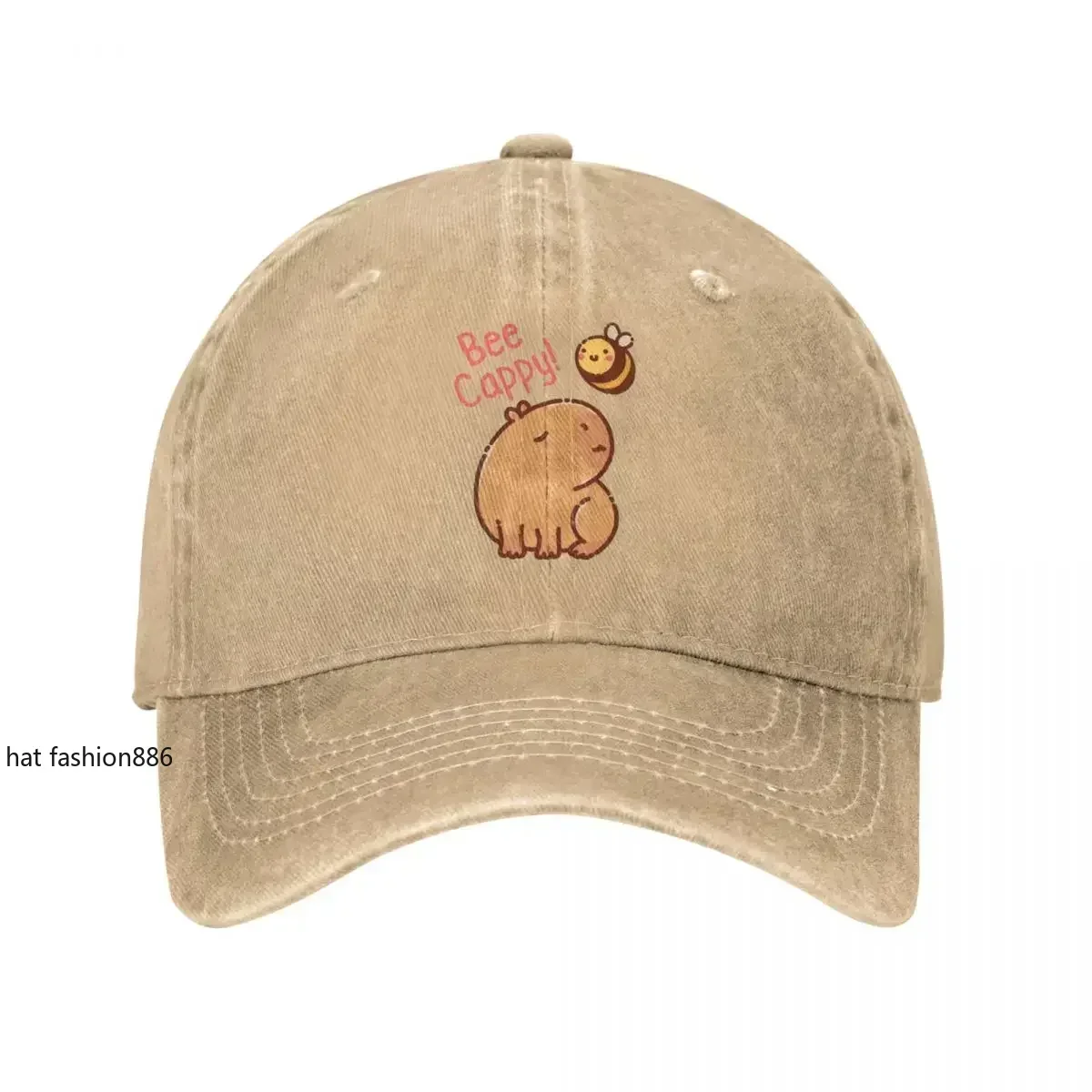 Bee And Capybara Men Women Baseball Cap Bee Cappy Distressed Cotton Caps Hat Vintage Outdoor All Seasons Travel Adjustable Cap