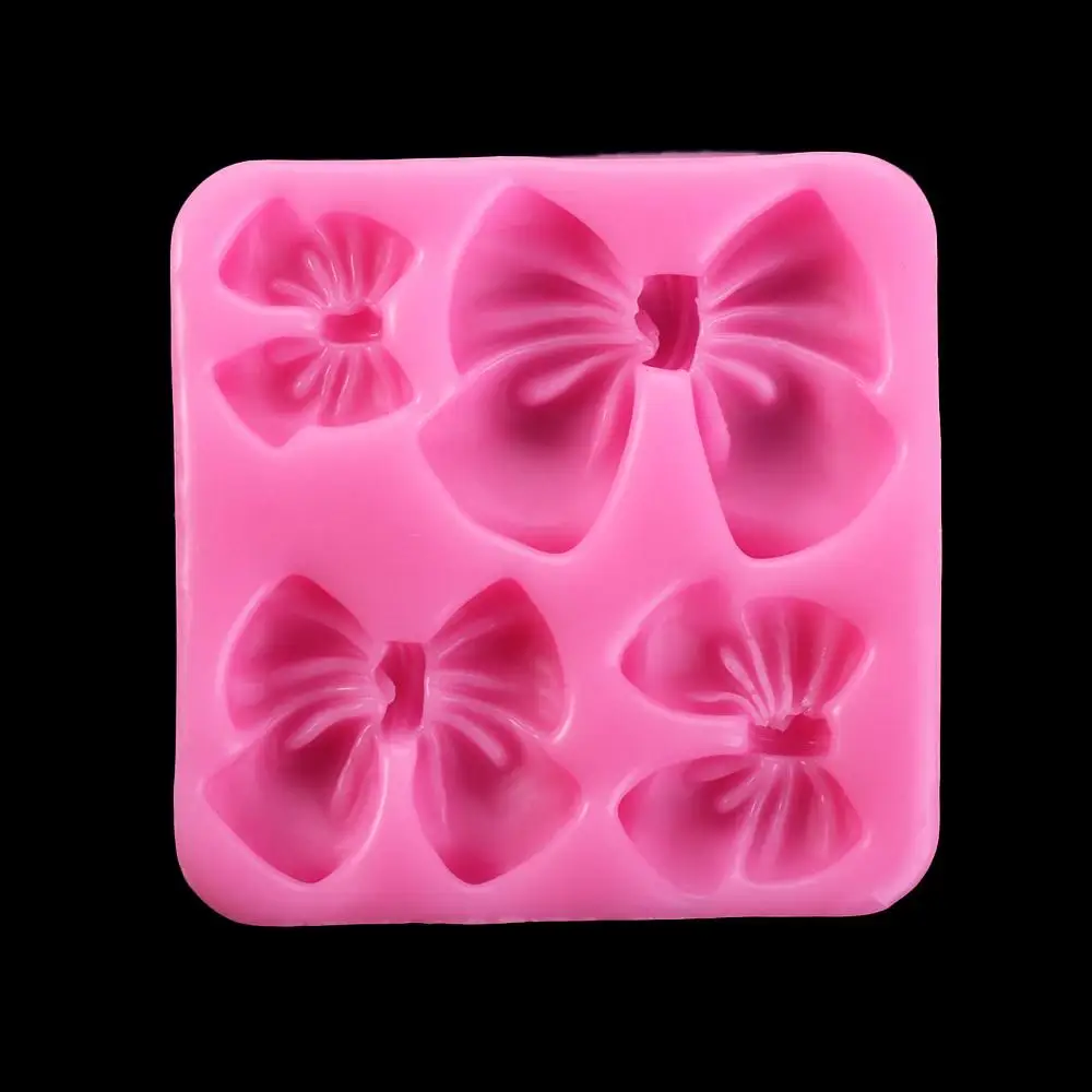 NewArrive 1pcs Cute Knot Bow Molds Soft Silicone Fondant Resin Art Mould Cake Decoration Pastry Kitchen Baking Accessories Tools