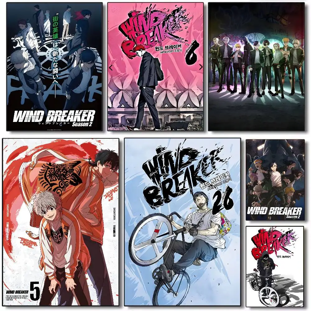 Anime Cool W-Wind B-Breaker Poster Art canvas HD aesthetic Printing Paper Wall Art for Living Room Bar fashion Home Decor