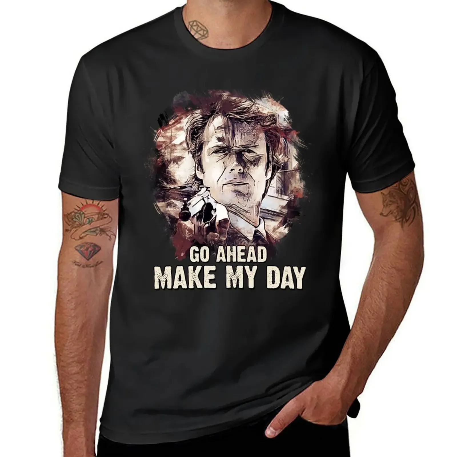 ? Go ahead Make My DAY ? movie quote ?????? T-Shirt sweat vintage clothes quick drying anime stuff oversized t shirts for men