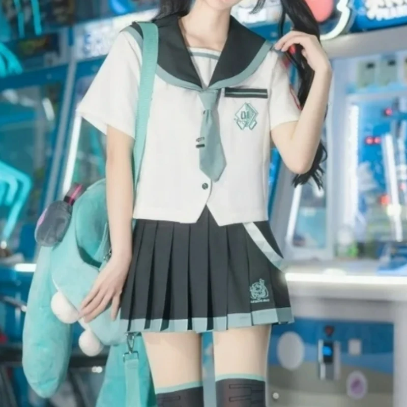 Cartoon Animation Hatsune Miku Anime Cosplay Peripheral Suit Uniform Pleated Skirt Sailor Suit College Style