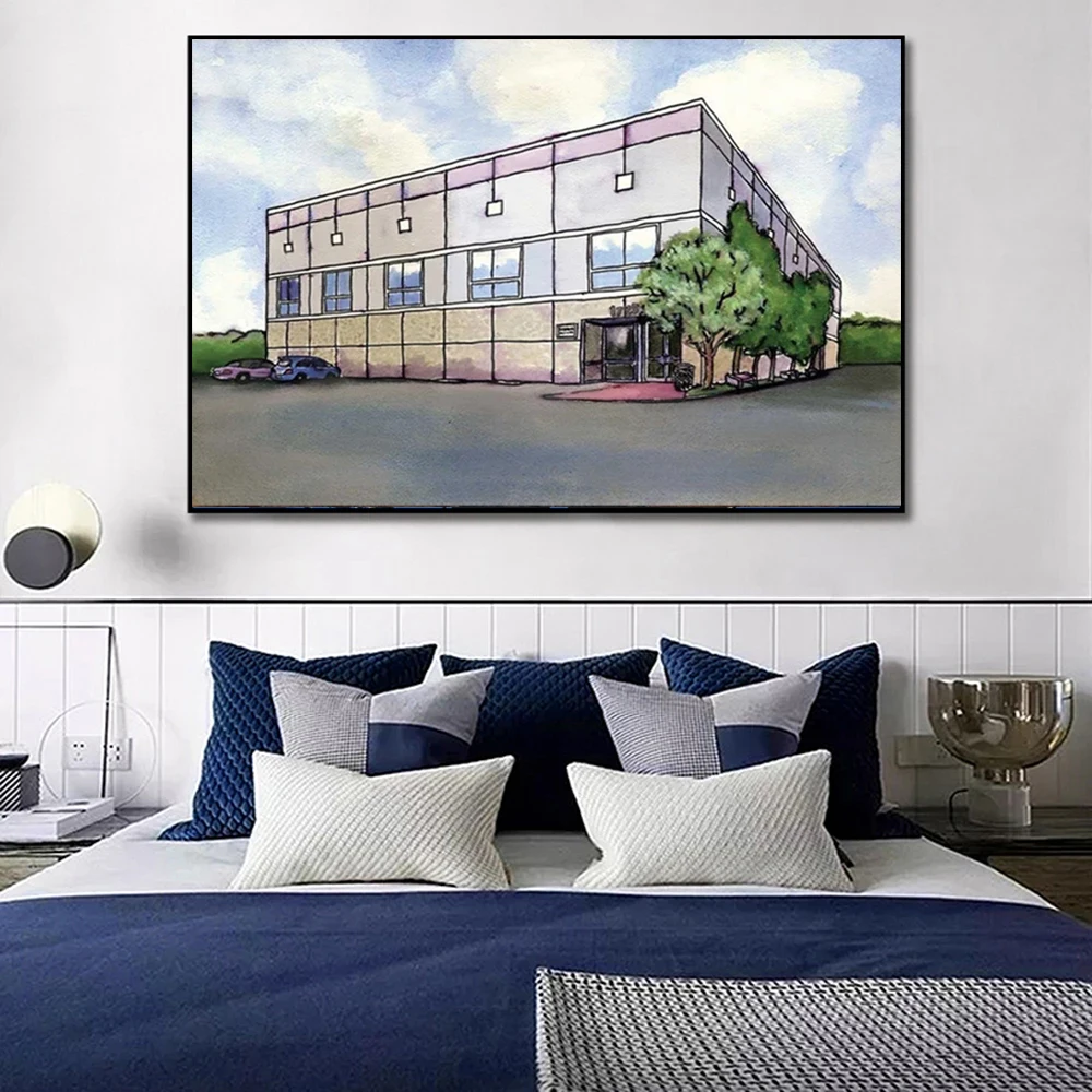 Modern Art The Office Pam Beesly Print Poster Watercolor Dunder Mifflin Office Tv Show Canvas Painting Wall Art Decor