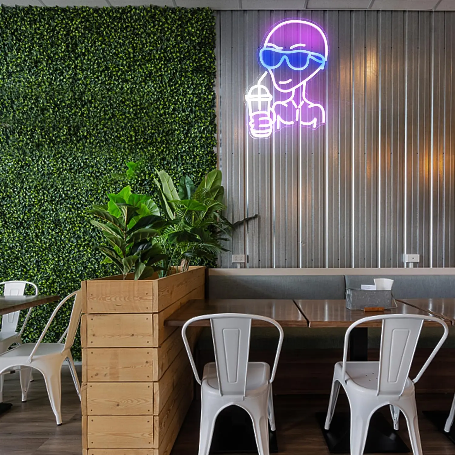 Alien Drink Neon Sign LED Neon Light Sign Dimmable for Bedroom Coffee Bar Man Cave Game Room Shop Decor Birthday Party Gifts