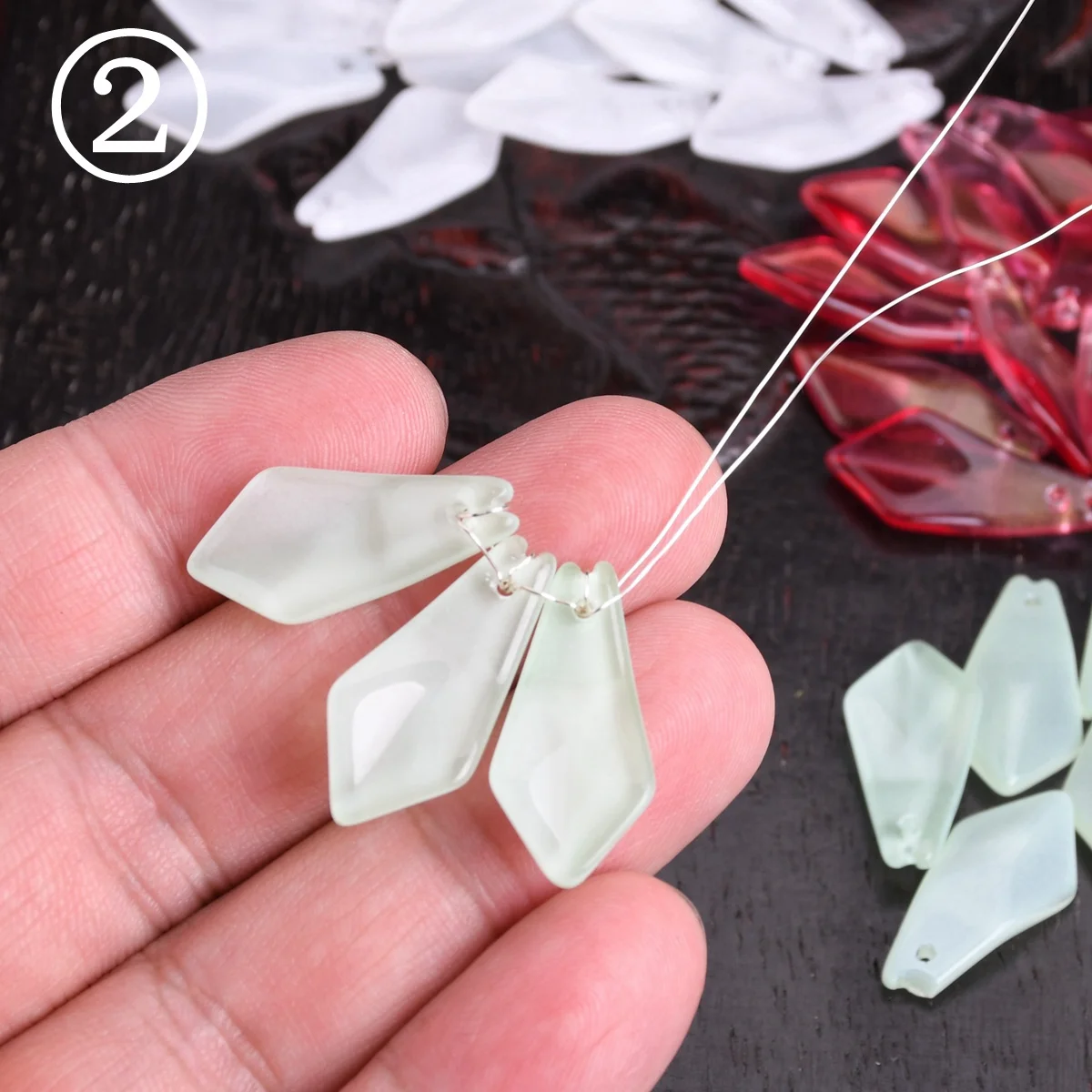 10pcs Chrysanthemum Petal Shape 27x8mm Lampwork Glass Loose Pendants Beads for Jewelry Making DIY Handmade Crafts Findings