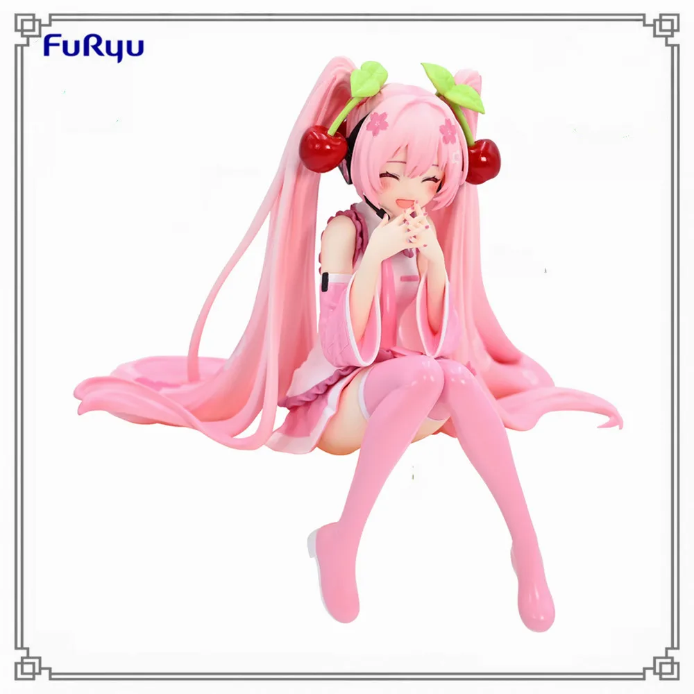 

In Stock Original Hatsune Miku Noodle Stopper Figure Sakura Miku 2023 Smile ver. Anime Action Figure PVC Toys Collection 12cm