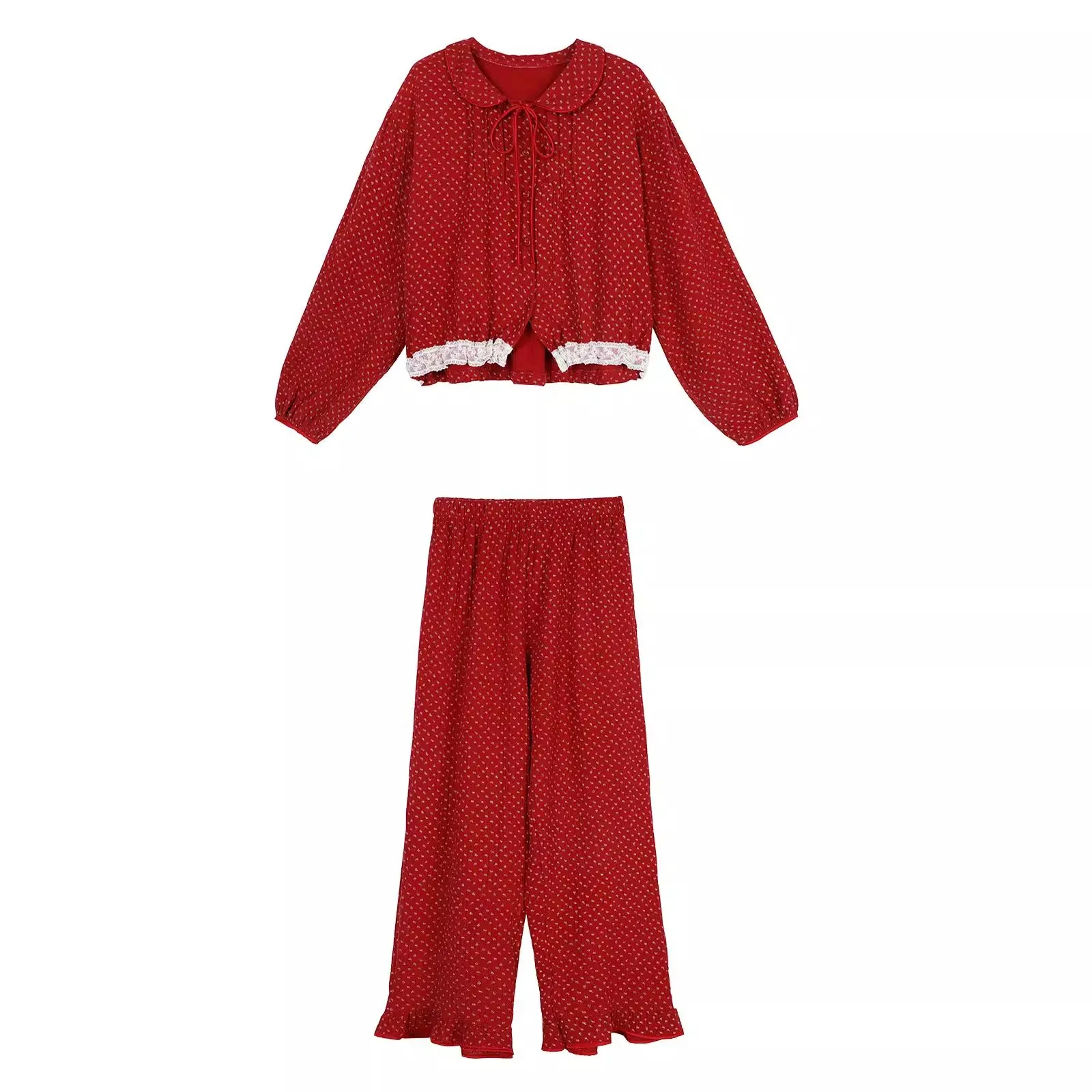 Pjs 세트 클라우드 코튼 얀 여성용 파자마 세트 여성용 따뜻한 겨울 파자마 패셔너블 홈웨어, 파자마 귀여운 소프트 파자마 세트