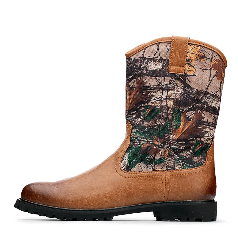 38-46 Original Designer High TopMen's Western Boots Embroidery Zipper Elegant Gentleman Soft Leather Boots Men Boots For Men