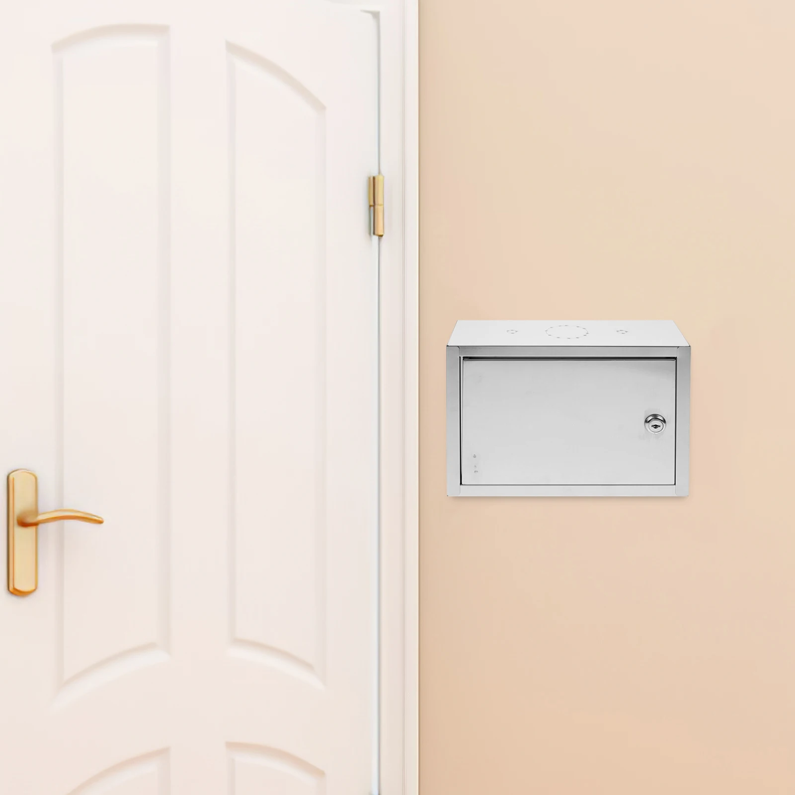 

Wall Mounted Milk Box Container for Porch Packages Delivery Mailbox Outdoor Package Locker Stainless Steel Milk Bottle Holder