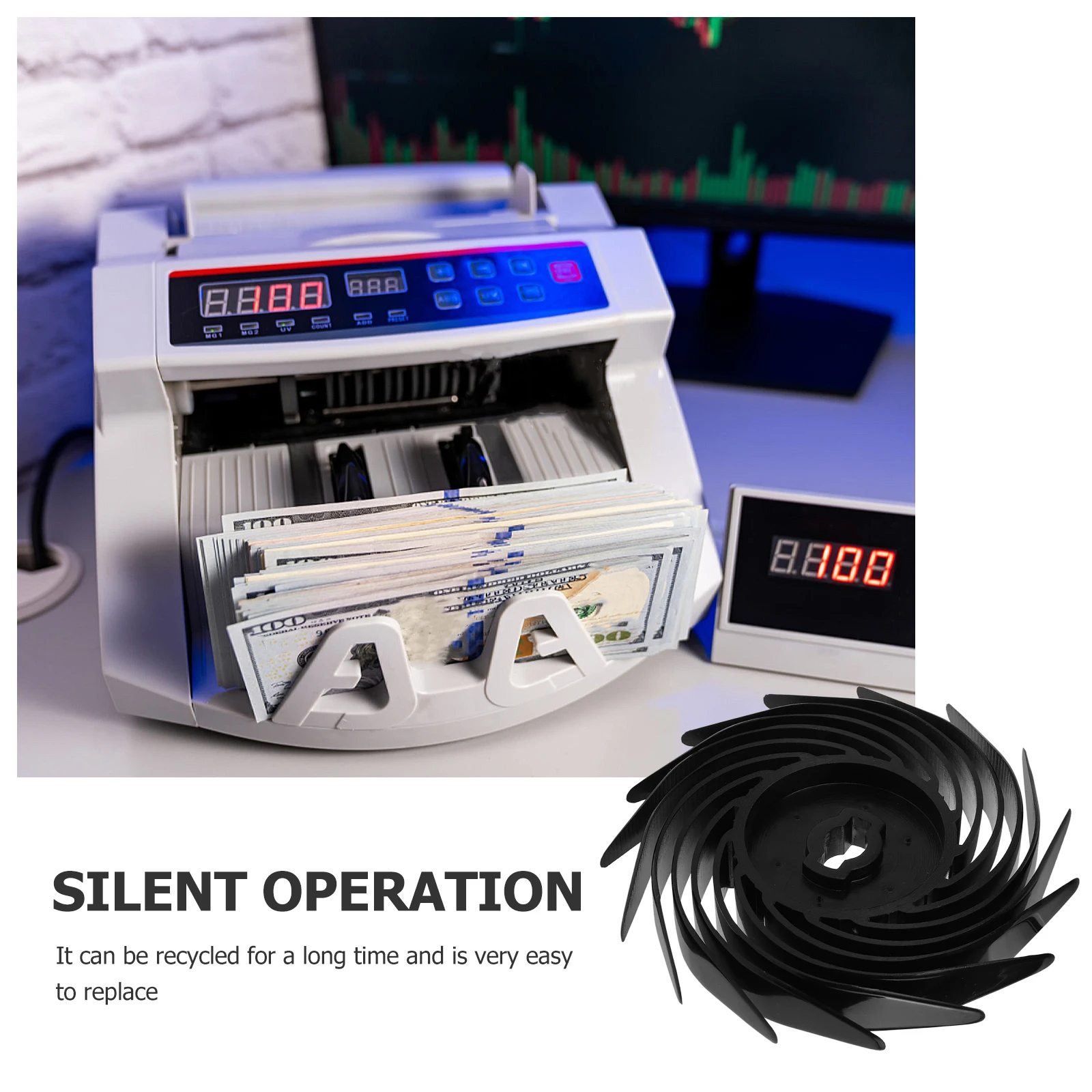 2 Pcs Currency Counter Wheel Accessories Material Portable Design Replacement Plastic Gear Parts Money Counting Machine