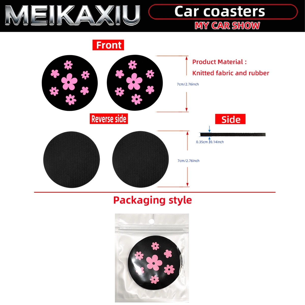 2 pièces de coussinets antidérapants en mousse 3D en forme de fleur pour porte-gobelets de voiture, accessoires décoratifs raffi