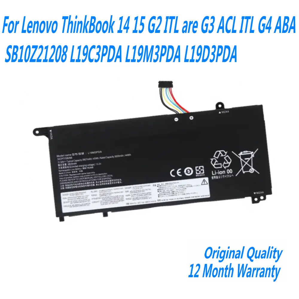 

New L19L3PDA Laptop Battery For Lenovo ThinkBook 14 15 G2 ITL are G3 ACL ITL G4 ABA SB10Z21208 L19C3PDA L19M3PDA L19D3PDA