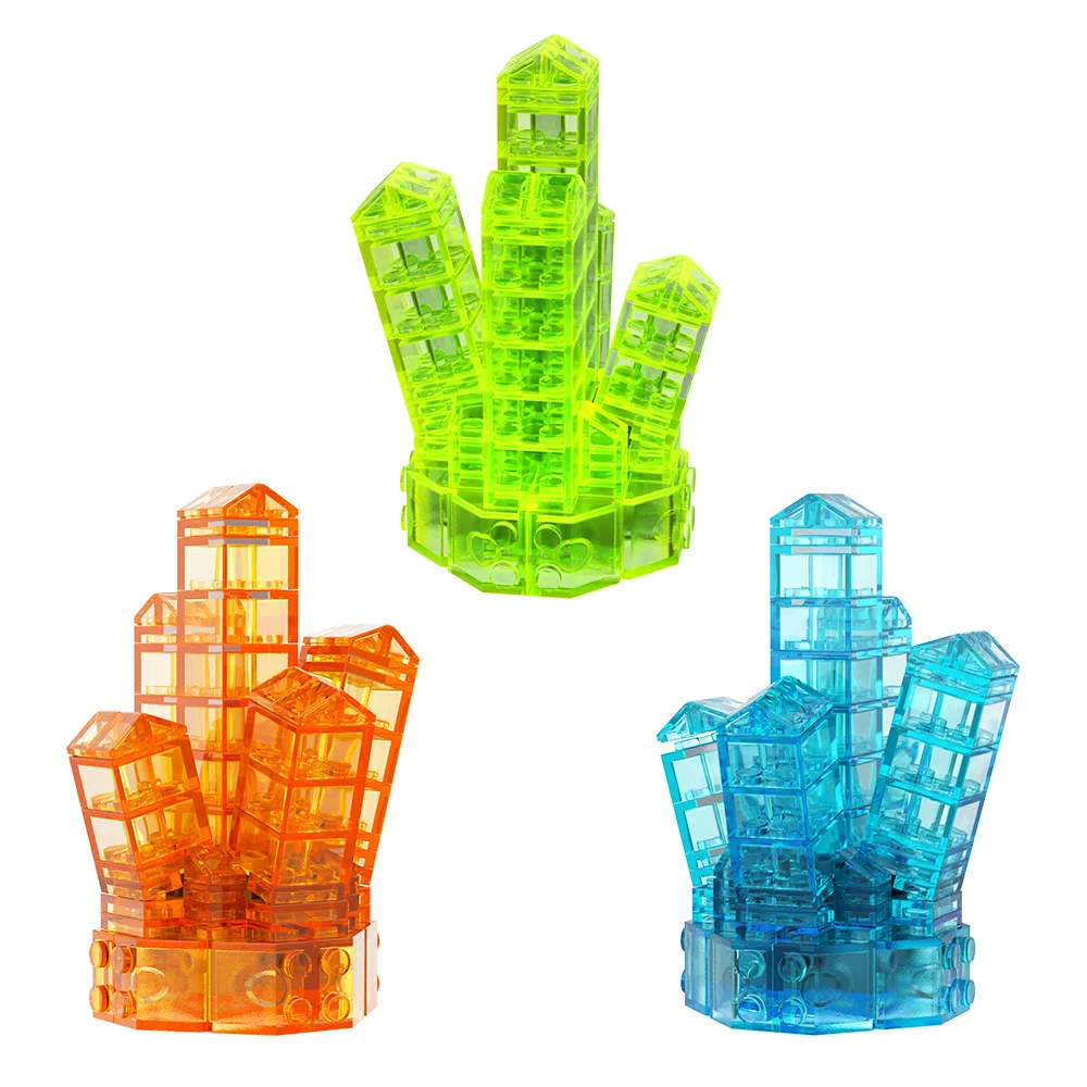 

Gobricks MOC Multicolor Crystal Building Blocks Model Crystal Cave Blue green Crystal Room Decoration Bricks Toys Kids DIY Gifts