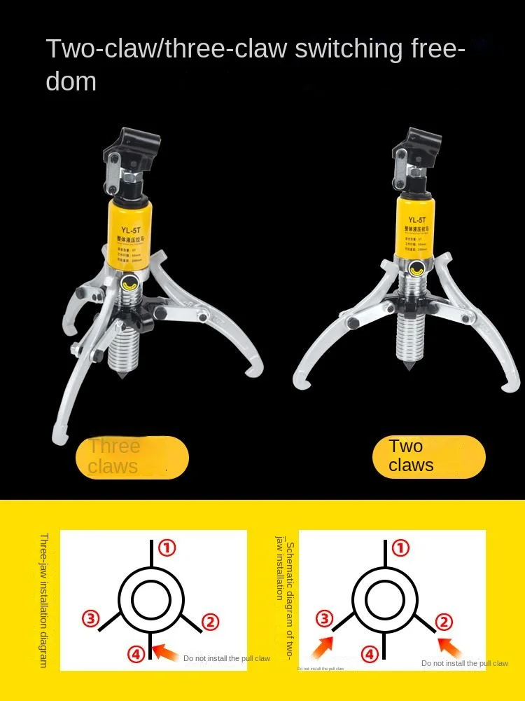 Hydraulic Puller Three Claw Universal Bearing Disassembly Tool Puller