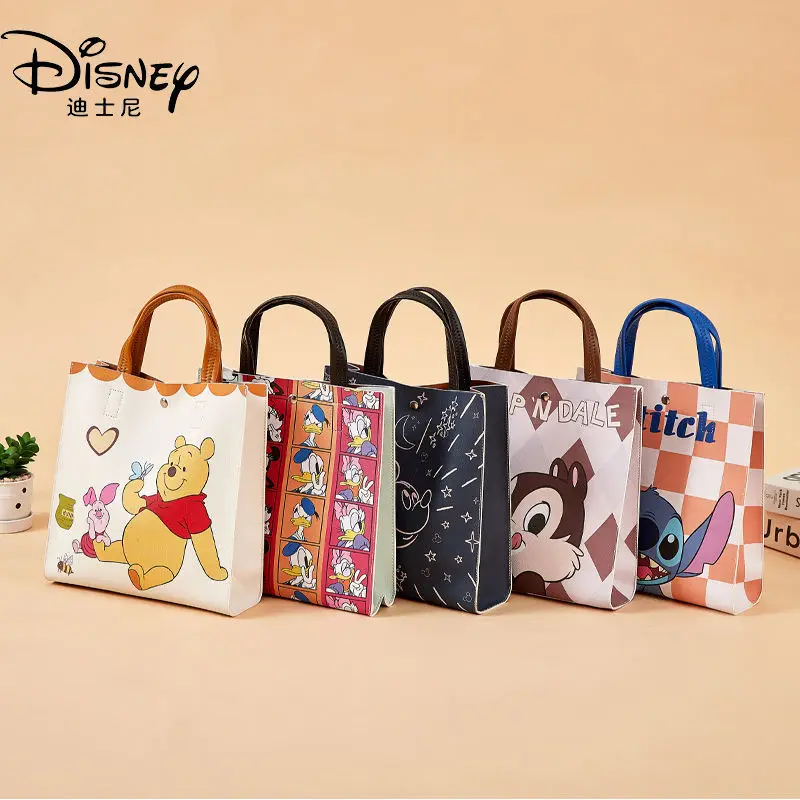 MINISO tas punggung siswa, ransel kartun Disney Mickey Winnie beruang stroberi kasual kapasitas besar